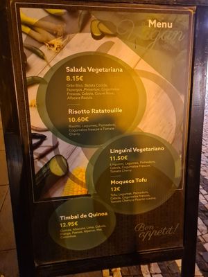 Vegan Menu at Theo's Bazar Cafe in Funchal