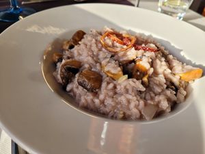 Mushroom risotto at Theo's Bazar Cafe in Funchal