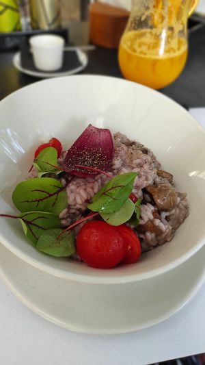 Mushroom risotto at Theo's Bazar Cafe in Funchal