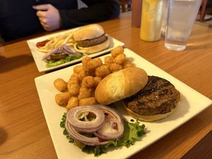 Two beyond burgers  at Cowboy Cafe in Sheridan