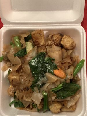 Pad see ew with tofu  at Asian Vegan Bistro in Bakersfield