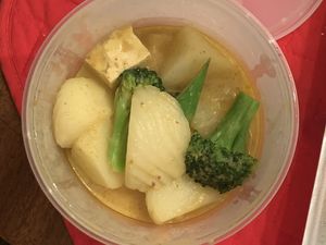 Yellow curry with tofu at Asian Vegan Bistro in Bakersfield