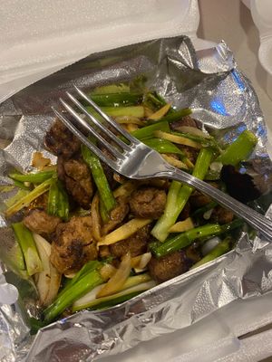 Mongolian beef  at Asian Vegan Bistro in Bakersfield