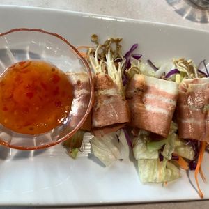 Bacon enoki at Asian Vegan Bistro in Bakersfield