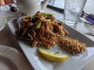 Pad thai at Asian Vegan Bistro in Bakersfield