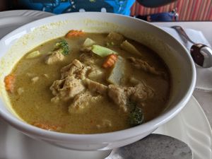 Yellow curry (soup...) at Asian Vegan Bistro in Bakersfield