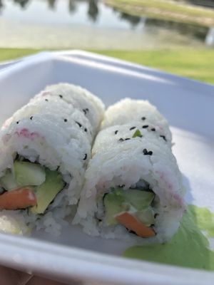 Mixed Veggie Roll with Sweet Potato: again the rice wasn’t sushi rice. at Asian Vegan Bistro in Bakersfield