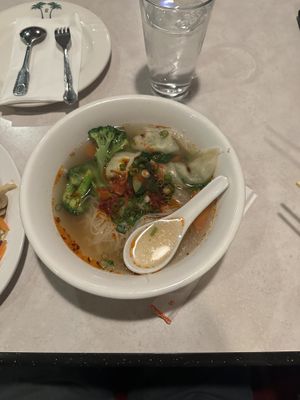 Spicy wonton soup  at Asian Vegan Bistro in Bakersfield