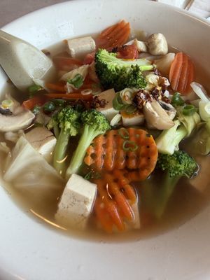 Tom yum noodle  at Asian Vegan Bistro in Bakersfield