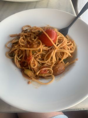 oia pasta made vegan at Lotza in Santorini