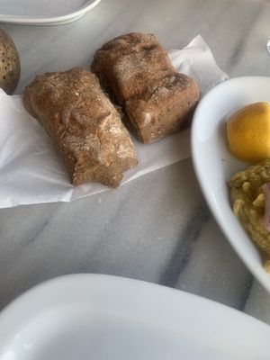 bread at Lotza in Santorini