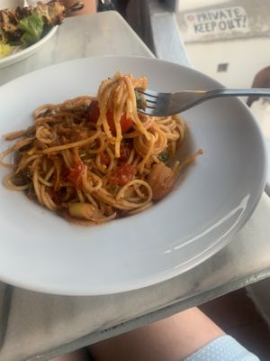 oia pasta at Lotza in Santorini