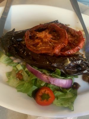baked aubergine  at Lotza in Santorini