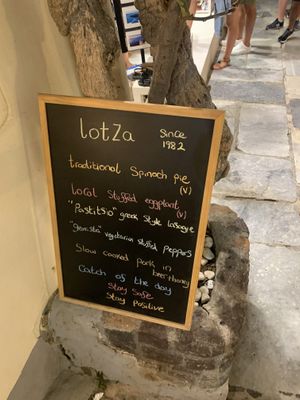 menu at Lotza in Santorini