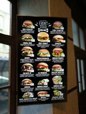 Really great selection of vegan burgers at Front Food in Vienna