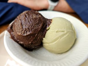Chocolate and pistachio ice cream  at NIYA in Casablanca