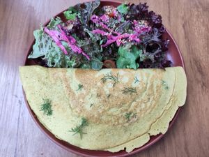 Chickpea omelette at NIYA in Casablanca