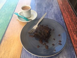 Brownie and Coffee  at Mr. Vegan in Costa Da Caparica