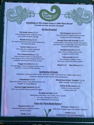 Menu   at The Paisley Cafe in Orangevale