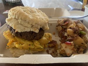 Vegan sausage biscuit (to go)   at The Paisley Cafe in Orangevale