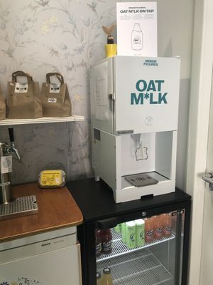 Oat milk station at Butterfly Effect Banchory  in Banchory