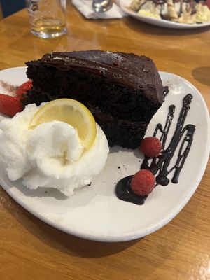 Chocolate sponge cake   at Amici in Torquay