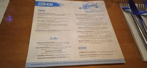 Vegan menu 16 October 2023 at Amici in Torquay