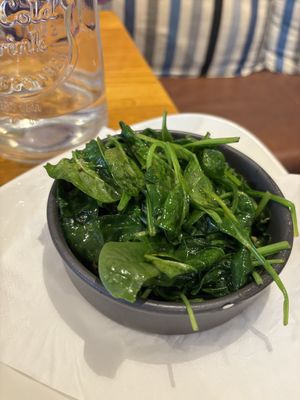 Sautéed Spinach - garlic +++  at Amici in Torquay