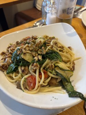 Linguine Vegetariane - oily and a bit tasteless (sorry - but it’s true )  at Amici in Torquay