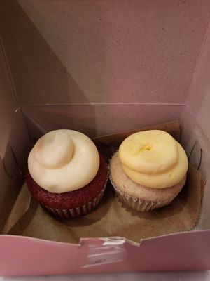 Red velvet and lemon at Little Cupcake Bakeshop in New York City