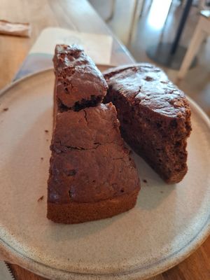 Vegan chocolate and banana cake at El Patio in Tarifa