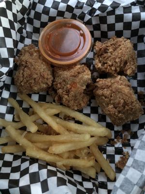 Buffalo Wings and parm truffle fries   at Your Local Seitanist in Chattanooga