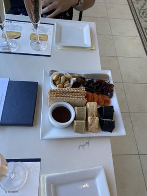 Vegan cheese plate  at Domaine Carneros in Napa