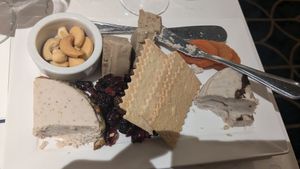 Vegan cheese board at Domaine Carneros in Napa