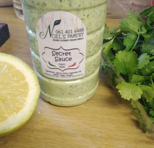 The sauce that started it all! Fresh tangy and spicy. Noel's Secret Sauce is not a secret. It is called secret because Sam used to hide it away from us!  at Noel's Pantry in Eastern Cape