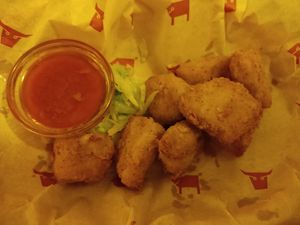 Vegan chicken poppers at The Tavern in Prague