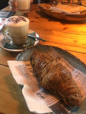 Vegan croissant with tofu and avocado  at Shanao Cafe in Malaga