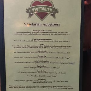 veg menu front at Salt Bay Cafe in Damariscotta