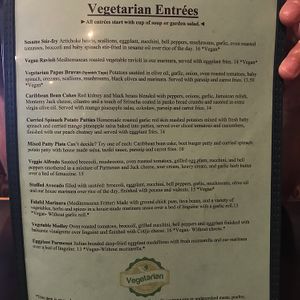 veg menu entrees at Salt Bay Cafe in Damariscotta