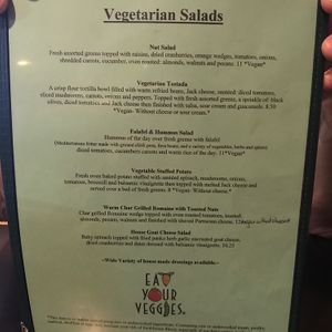 veg menu salads at Salt Bay Cafe in Damariscotta