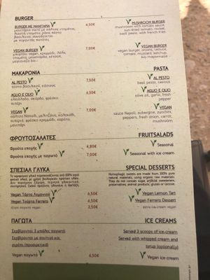 menu at Istioploikos Sea Lounge in Crete