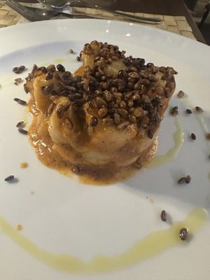 Gnocchi with spicy harissa  at Sto da Bio in Selvatelle