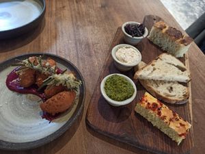 Trio of breads at Botanique in Hove