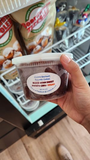 Vegan Black Bean Sweet Potato Chili at Linda's Gourmet Biscotti in Chester