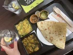 Roti plate at Veganlicious in Breda