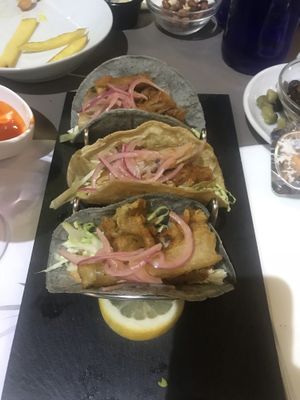 Tacos de flor de plátano. at Americano Vegano in Torremolinos