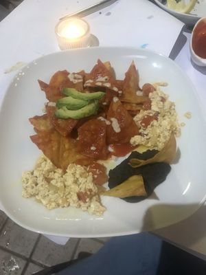 Chilaquites at Americano Vegano in Torremolinos