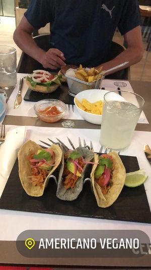 Tacos and Burger  at Americano Vegano in Torremolinos
