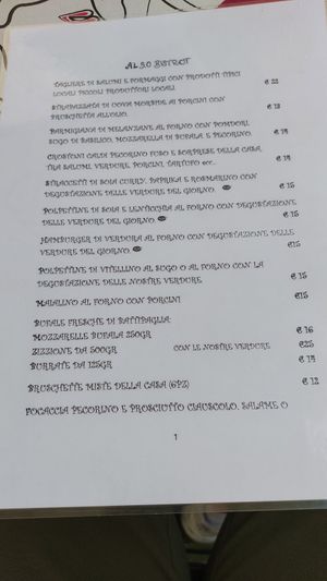 Menu at Al 3.0 Bistrot in Spoleto