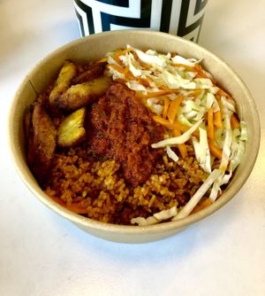 Jollof rice feast   at Veghana in Dubai